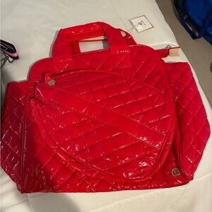 Red Quilted Women's pickleball tote